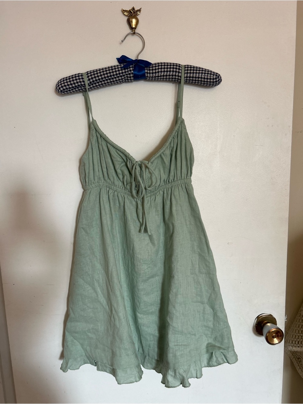 Princess Polly women’s sage green linen blend dress
